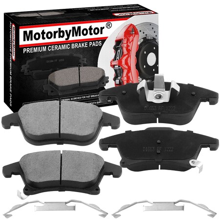 Motorbymotor MotorbyMotor Front Ceramic Brake Pads w/Hardware Kits D1653(4Pack) BPD1653